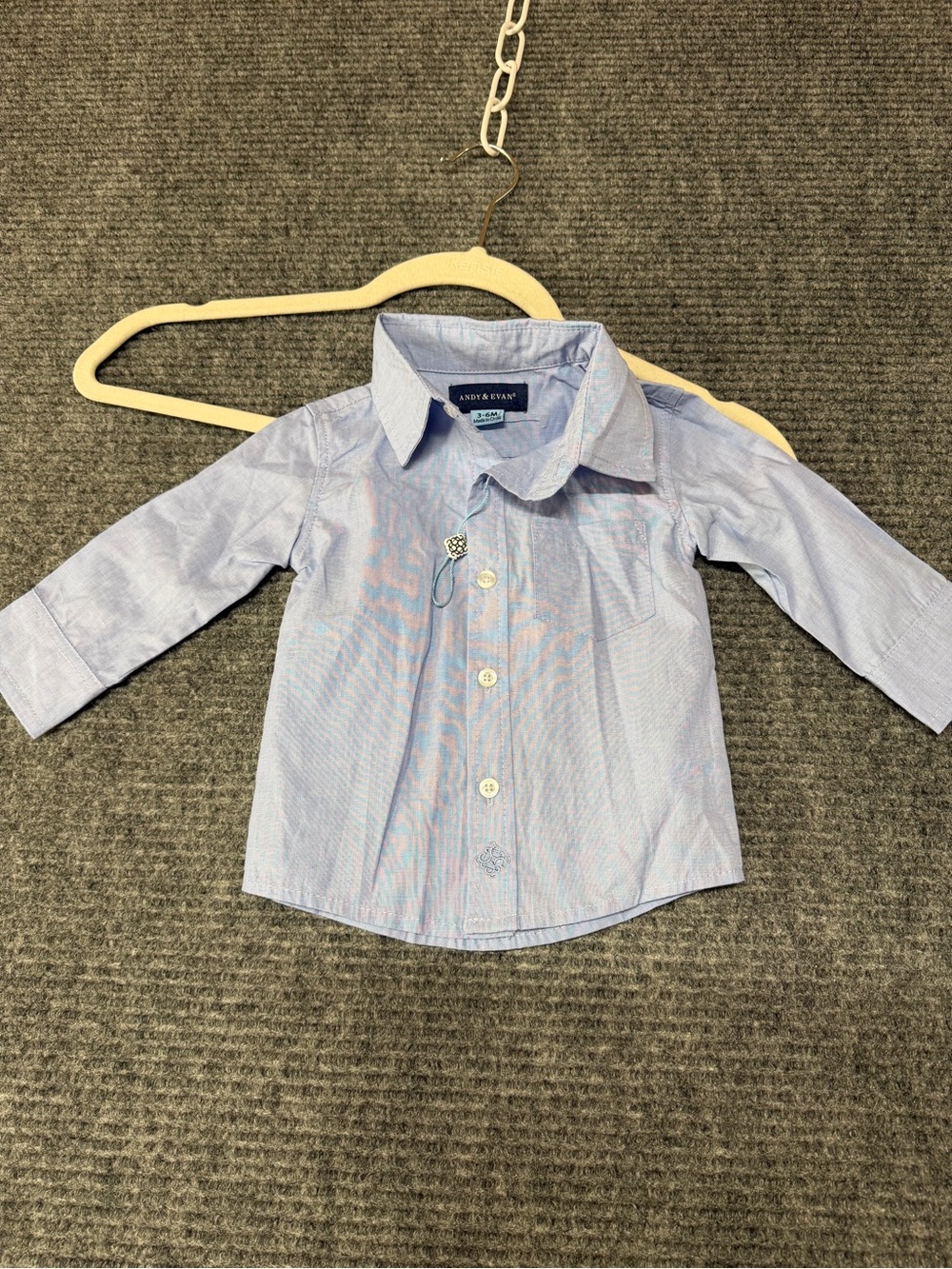 Andy & Evan Pale Blue Boys' Cotton Button-Down Shirt 100% cotton